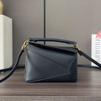 Loewe Mini Puzzle Edge Bag In Soft Grained Calfskin Navy Blue