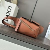 Loewe Mini Puzzle Edge Bumbag In Classic Calfskin Brown