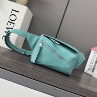 Loewe Mini Puzzle Edge Bumbag In Classic Calfskin Light Blue