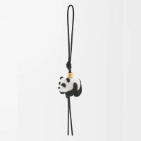 Loewe Panda Charm In Felt and Calfskin Black/White