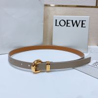 Loewe Pebble Pin Buckle Belt 2.0 In Smooth Calfskin Grey/Gold