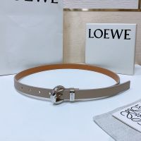 Loewe Pebble Pin Buckle Belt 2.0 In Smooth Calfskin Grey/Silver