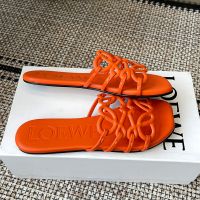 Loewe Petal Anagram Slides Women Soft Calfskin Orange