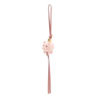 Loewe Pig Charm In Felt and Calfskin Light Pink