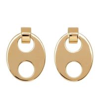 Loewe Pig Nose Stud Earrings In Metal Gold