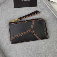 Loewe Puzzle Coin Cardholder In Classic Calfskin Black