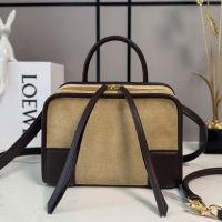 Loewe Small Amazona 180 Bag In Suede Beige/Burgundy