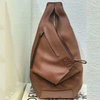 Loewe Small Anton Backpack In Grained Calfskin Brown