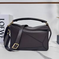 Loewe Small Featherlight Puzzle Bag In Nappa Lambskin Dark Burgundy