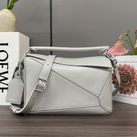 Loewe Small Featherlight Puzzle Bag In Nappa Lambskin Grey