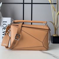 Loewe Small Puzzle Featherlight Bag In Nappa Lambskin Mocha