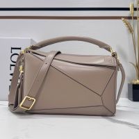 Loewe Small Featherlight Puzzle Bag In Nappa Lambskin Sand