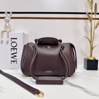 Loewe Small Madrid Bag In Supple Calfskin Dark Burgundy