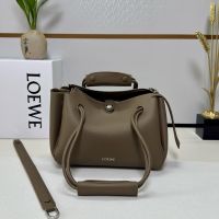 Loewe Small Madrid Bag In Supple Grained Calfskin Taupe