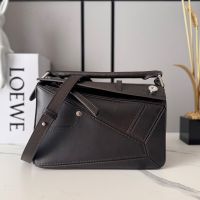 Loewe Small Panta Puzzle Bag In Shinny Calfskin Vintage Brown