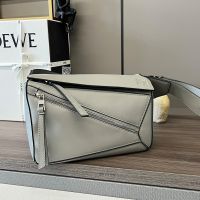 Loewe Small Puzzle Bumbag In Classic Calfskin Grey