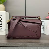 Loewe Small Puzzle Bag In Classic Calfskin Burgundy