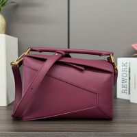 Loewe Small Puzzle Edge Bag In Classic Calfskin Crimson