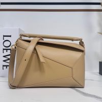 Loewe Small Puzzle Edge Bag In Classic Calfskin Khaki