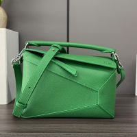 Loewe Small Puzzle Edge Bag In Soft Grained Calfskin Green