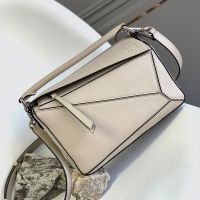 Loewe Small Puzzle Bag In Soft Grained Calfskin Beige