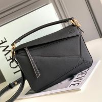 Loewe Small Puzzle Bag In Soft Grained Calfskin Black