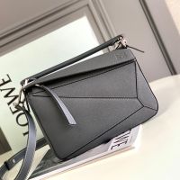 Loewe Small Puzzle Bag In Soft Grained Calfskin Iron Grey