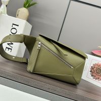 Loewe Small Puzzle Edge Bumbag In Classic Calfskin Olive