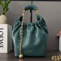 Loewe Small Squeeze Bag In Mellow Nappa Lambskin Green