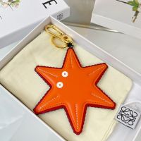 Loewe Starfish Charm In Calfskin Orange