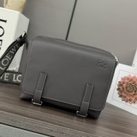 Loewe XS Military Messenger Bag with Jacquard Strap In Supple Smooth Calfskin Coffee