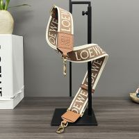 Loewe Anagram Strap In Jacquard And Calfskin Brown