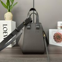 Loewe Compact Hammock Bag In Soft Grained Calfskin Coffee