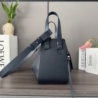 Loewe Compact Hammock Bag In Soft Grained Calfskin Navy Blue