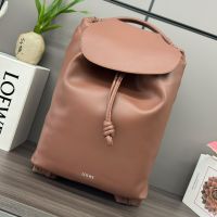 Loewe Flamenco Backpack In Shiny Supple Calfskin Brown