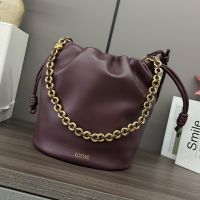 Loewe Flamenco Purse Bucket Bag In Mellow Nappa Lambskin Burgundy