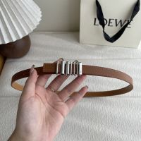 Loewe Graphic Logo Buckle Belt 1.5 In Smooth Calfskin Brown/Silver