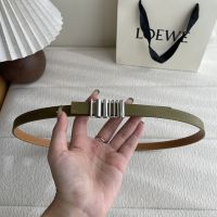 Loewe Graphic Logo Buckle Belt 1.5 In Smooth Calfskin Green/Silver