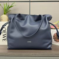 Loewe Large Flamenco Clutch In Nappa Calfskin Navy Blue