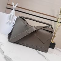 Loewe Large Puzzle Bag In Deerskin Taupe