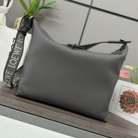 Loewe Medium Cubi Crossbody Bag with Jacquard Strap In Supple Smooth Calfskin Coffee
