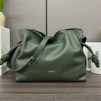 Loewe Medium Flamenco Clutch In Nappa Calfskin Retro Green