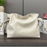 Loewe Medium Flamenco Clutch In Nappa Calfskin White