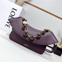 Loewe Medium Ola Bag In Smooth Calfskin Burgundy