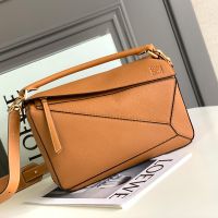 Loewe Medium Puzzle Bag In Soft Grained Calfskin Camel