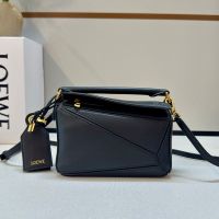 Loewe Mini Featherlight Puzzle Bag In Nappa Lambskin Black