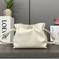 Loewe Mini Flamenco Clutch In Nappa Calfskin White