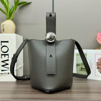 Loewe Mini Pebble Bucket Bag In Soft Grained Calfskin Marble