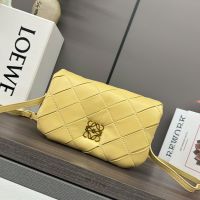 Loewe Mini Puffer Goya In Pleated Shiny Nappa Lambskin Yellow