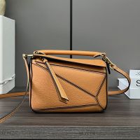 Loewe Mini Puzzle Bag In Soft Grained Calfskin Camel